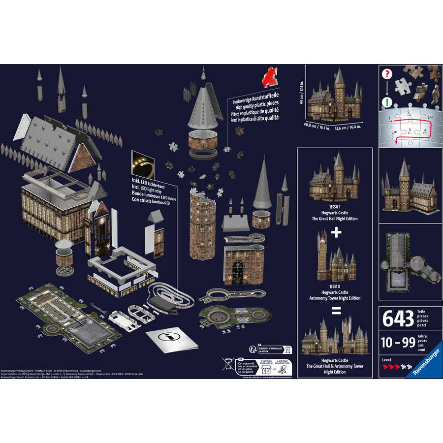 Ravensburger Hogwarts Schloss - Die Große Halle - Night Edition