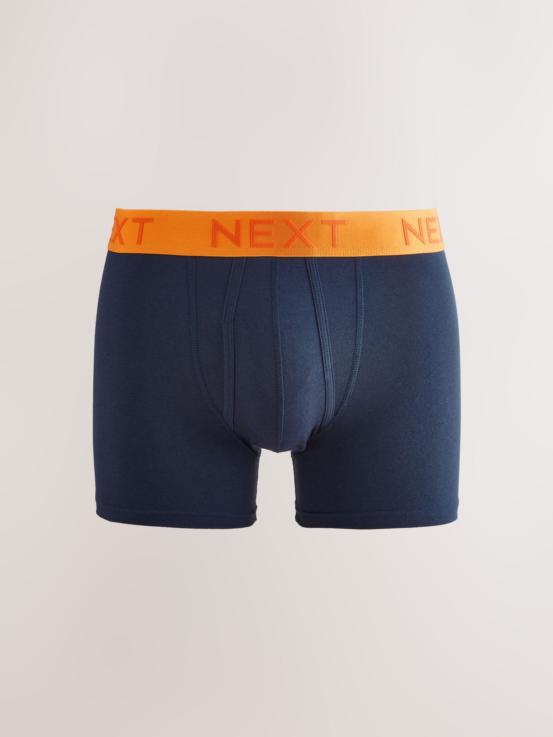 Marineblauwe felgekleurde tailleband met contrast - Standaard - 10 Boxershorts zonder plooi