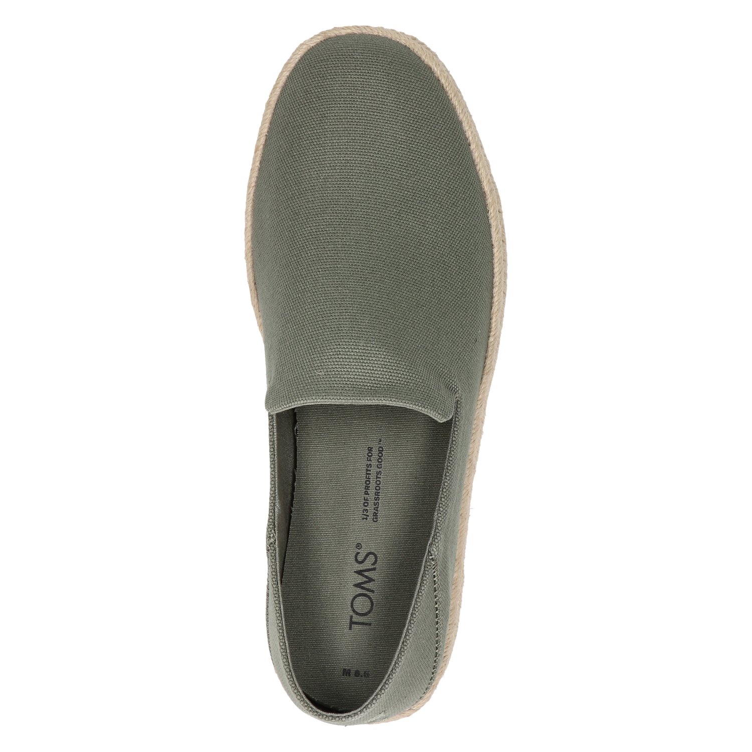 Santiago heren espadrille Toms Groen