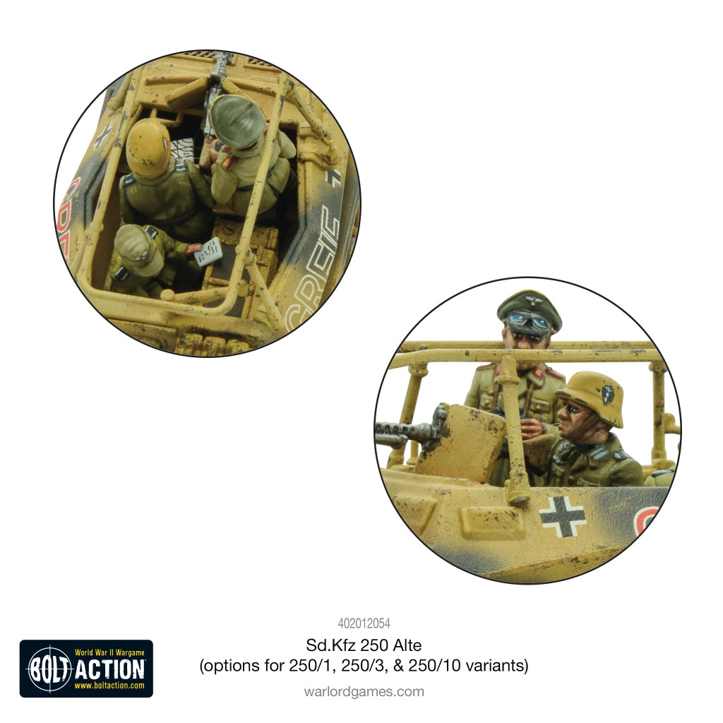 Bolt Action - Sd.Kfz 250 (Alte) half-track (options to make 250/1, 250/3 or 250/10 variants)