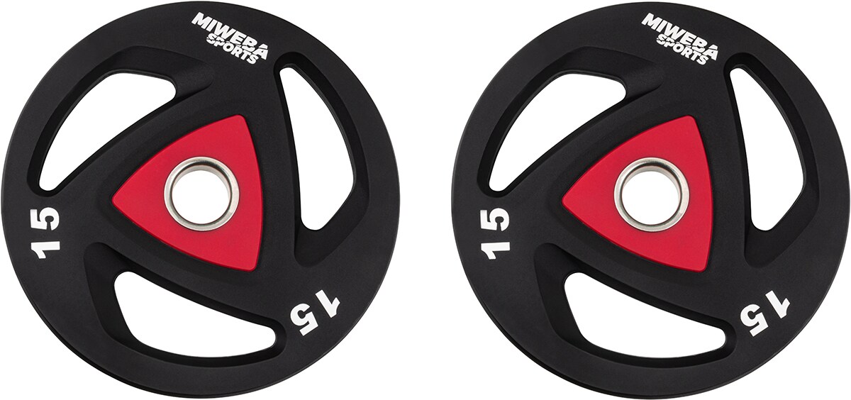 Miweba Sports Hantelscheiben Olympia, Ø 50/51 mm, 2er-Set, 2,5-20 kg, Hantel-Gewichte aus Stahl (2x 15,0 Kg)