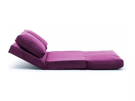 Fauteuil convertible multipositions velours Talya-Couleur Violet-2 places