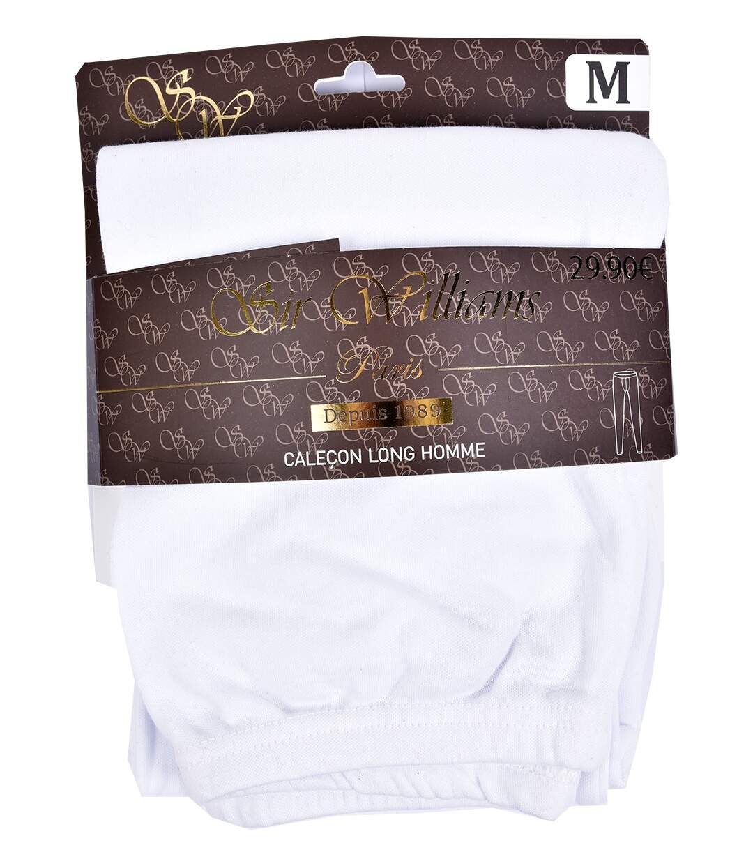 Caleçon homme THERMO Doublé Polaire THERMO Caleçon Blanc