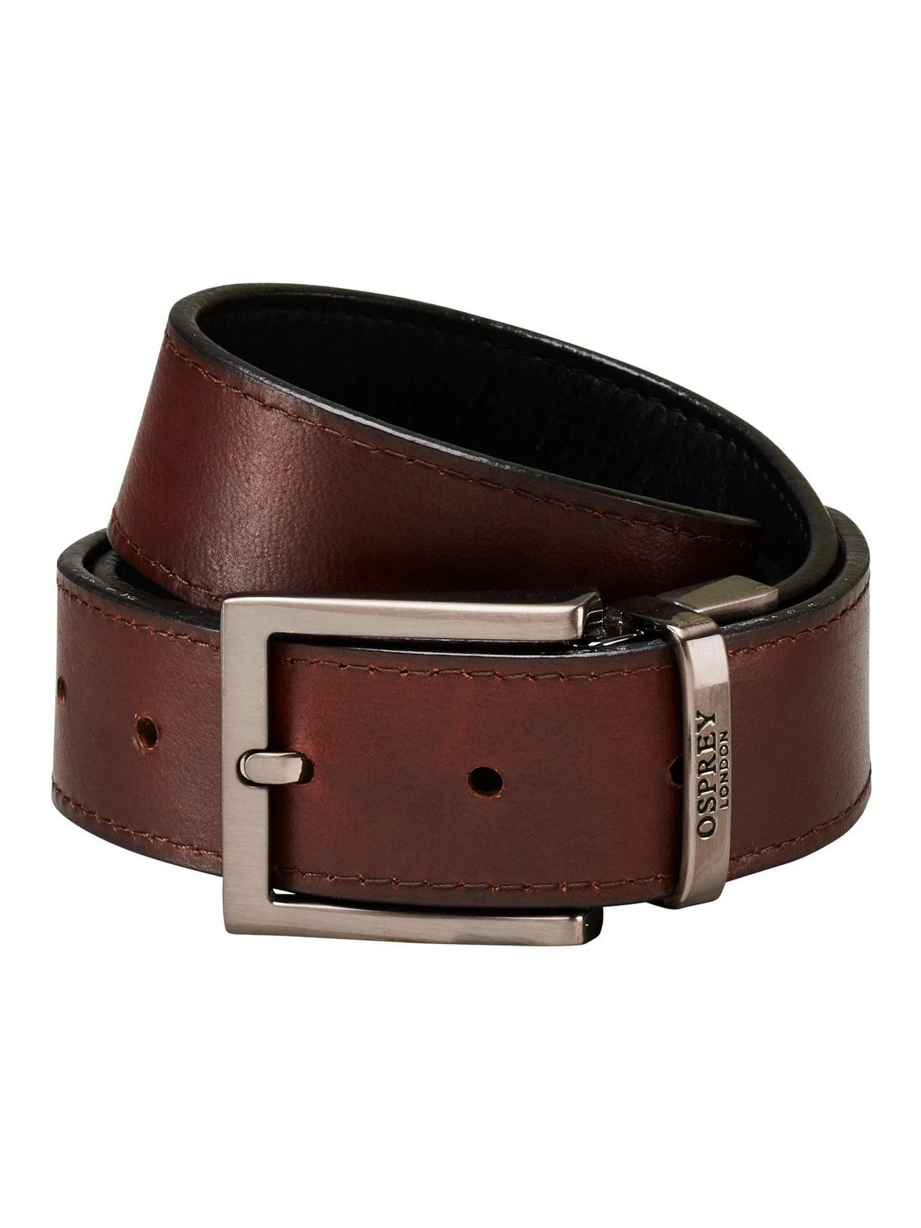 Osprey London - The Crawford van 3,5cm Omkeerbare zwarte leren riem