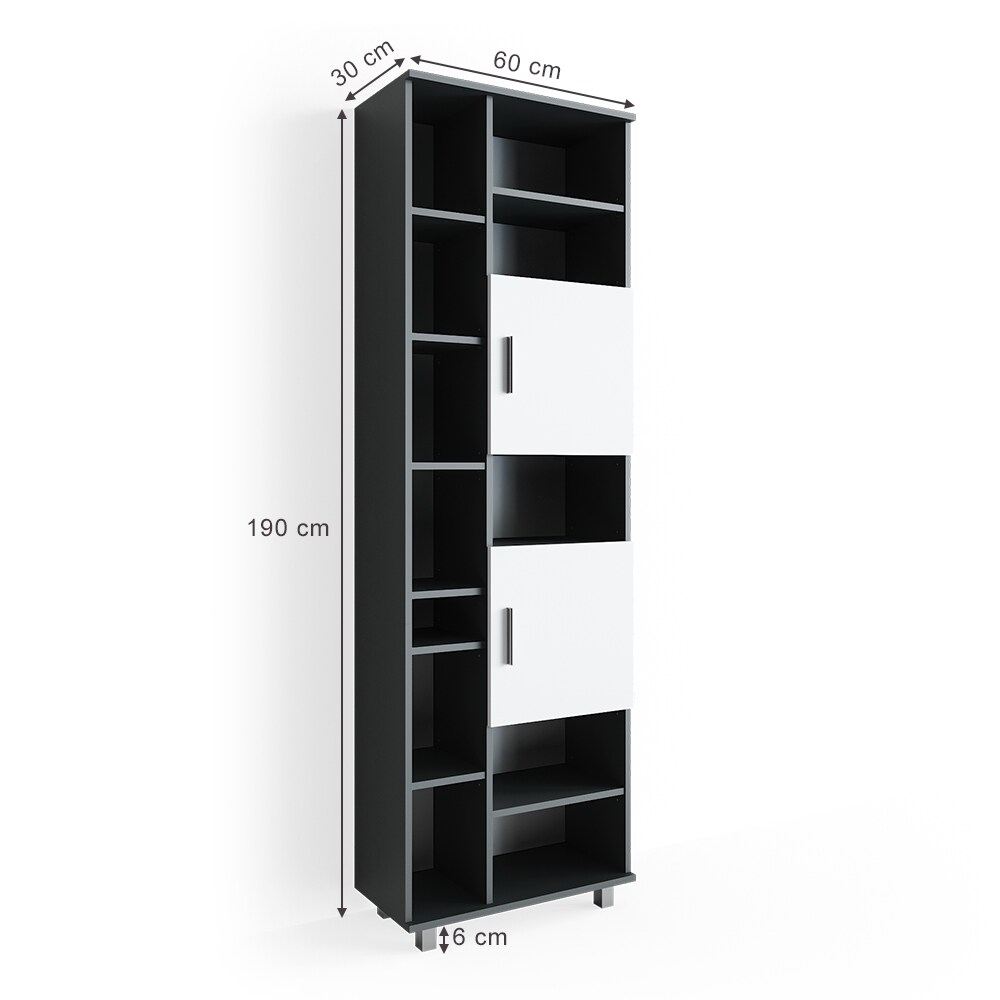 Badmöbel Set ILIAS Bad Spiegel Unterschrank Badschrank Hochschrank Spiegelschrank Weiß Anthrazit