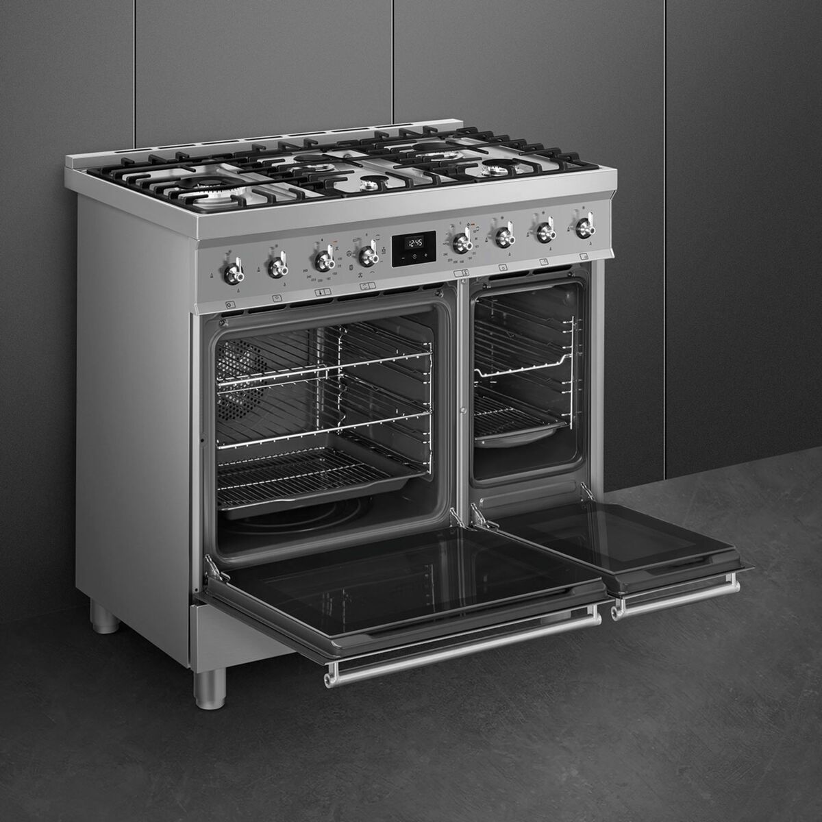 C92GMX2 Gasskomfyr med 2 ovner Classic 90 cm, rustfritt stål