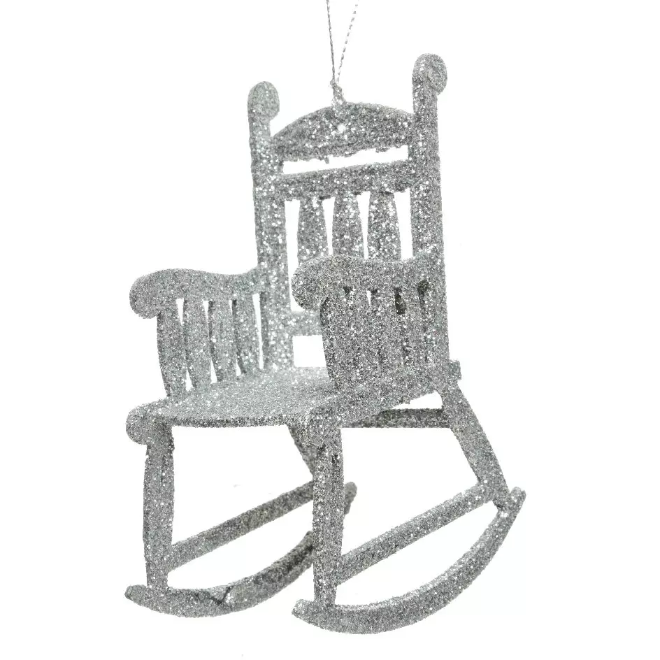 Suspension de Noël (H11 cm) Chaise à bascule Argent
