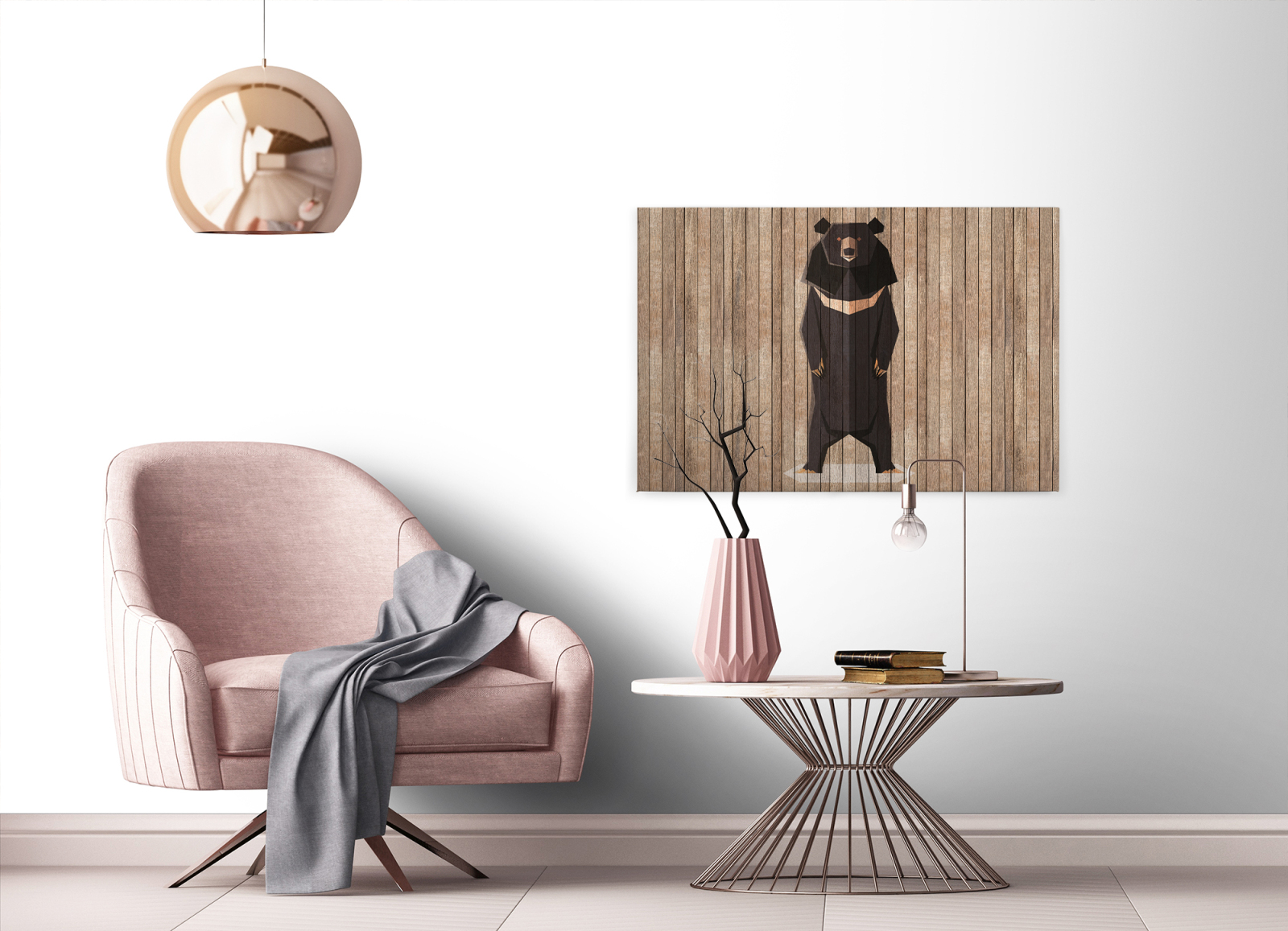 Leinwandbild BÄR - braun-beige - 90x60 cm