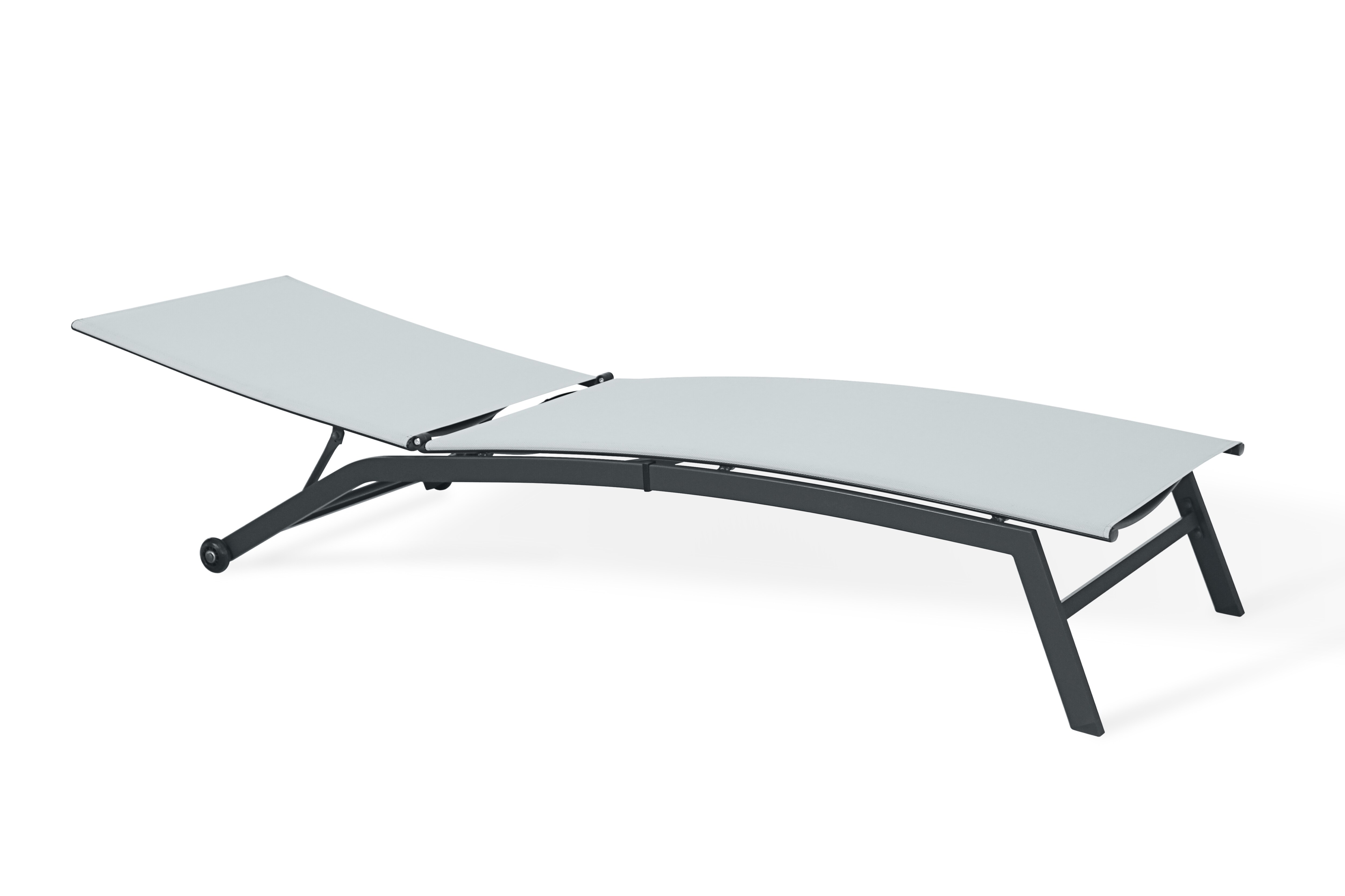 Sonnenliege Chaise Kunststoff anthrazit/weiß