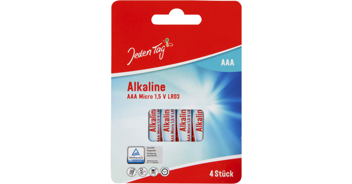 Jeden Tag Alkaline Batterie Micro 4er-Packung