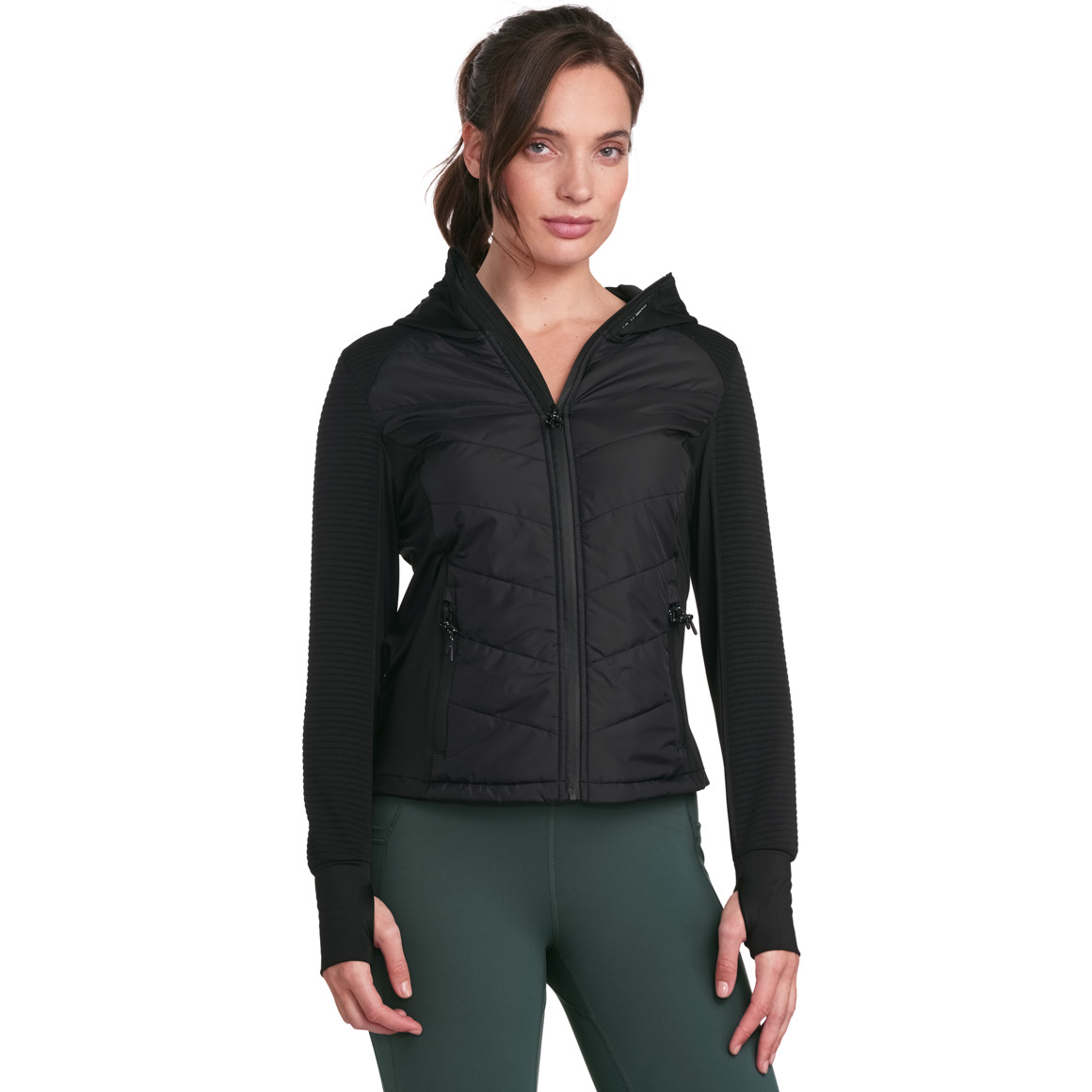 Gina Sports Damen Sport-Jacke mit Kapuze schwarz