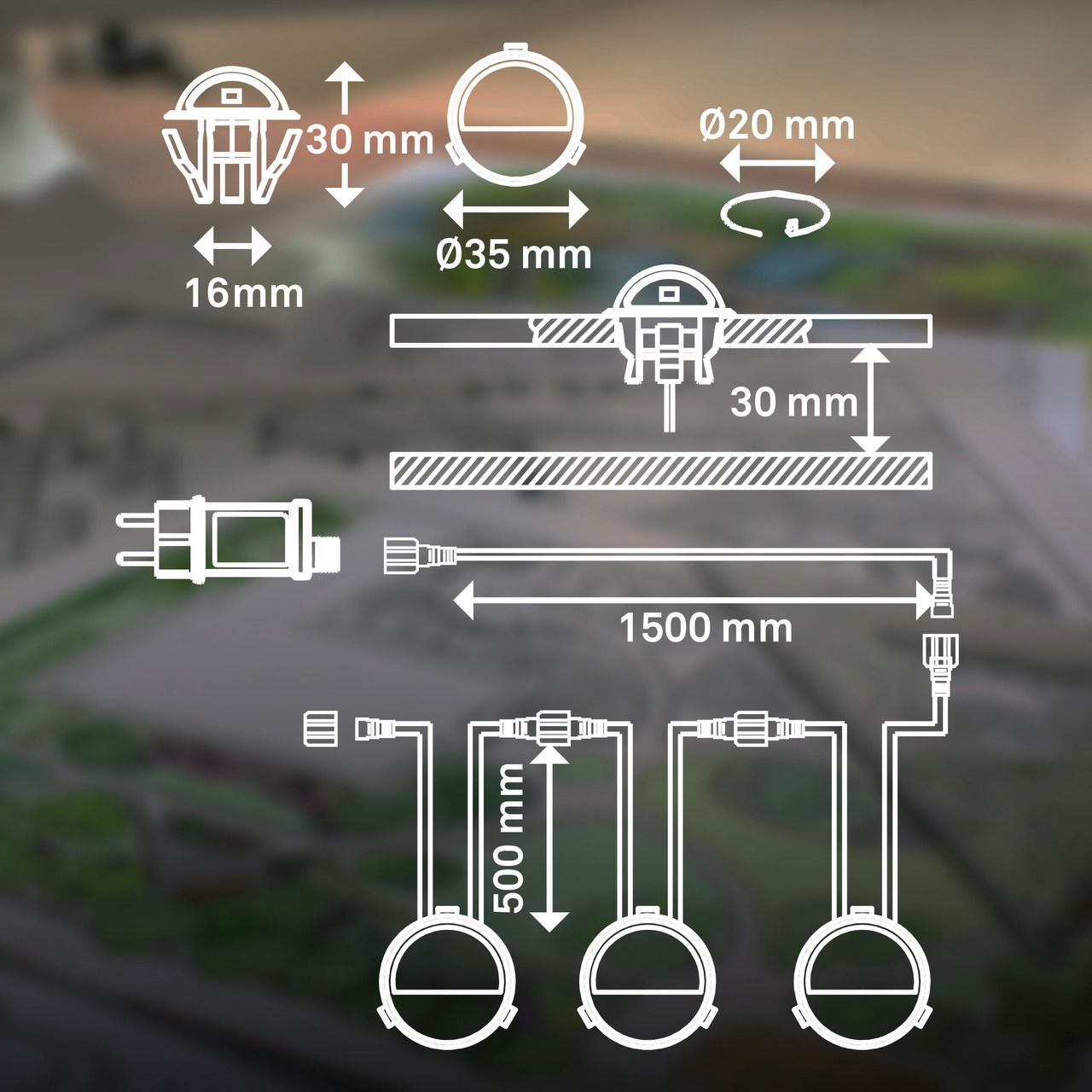 Briloner Einbaulicht-Starter-Set 3tlg. GARTENSYSTEM
