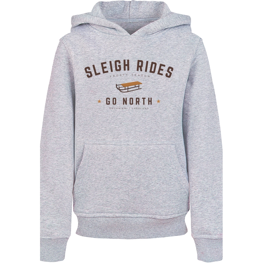 F4NT4STIC Hoodie Schlittenfahren Weihnachten Christmas heather grey