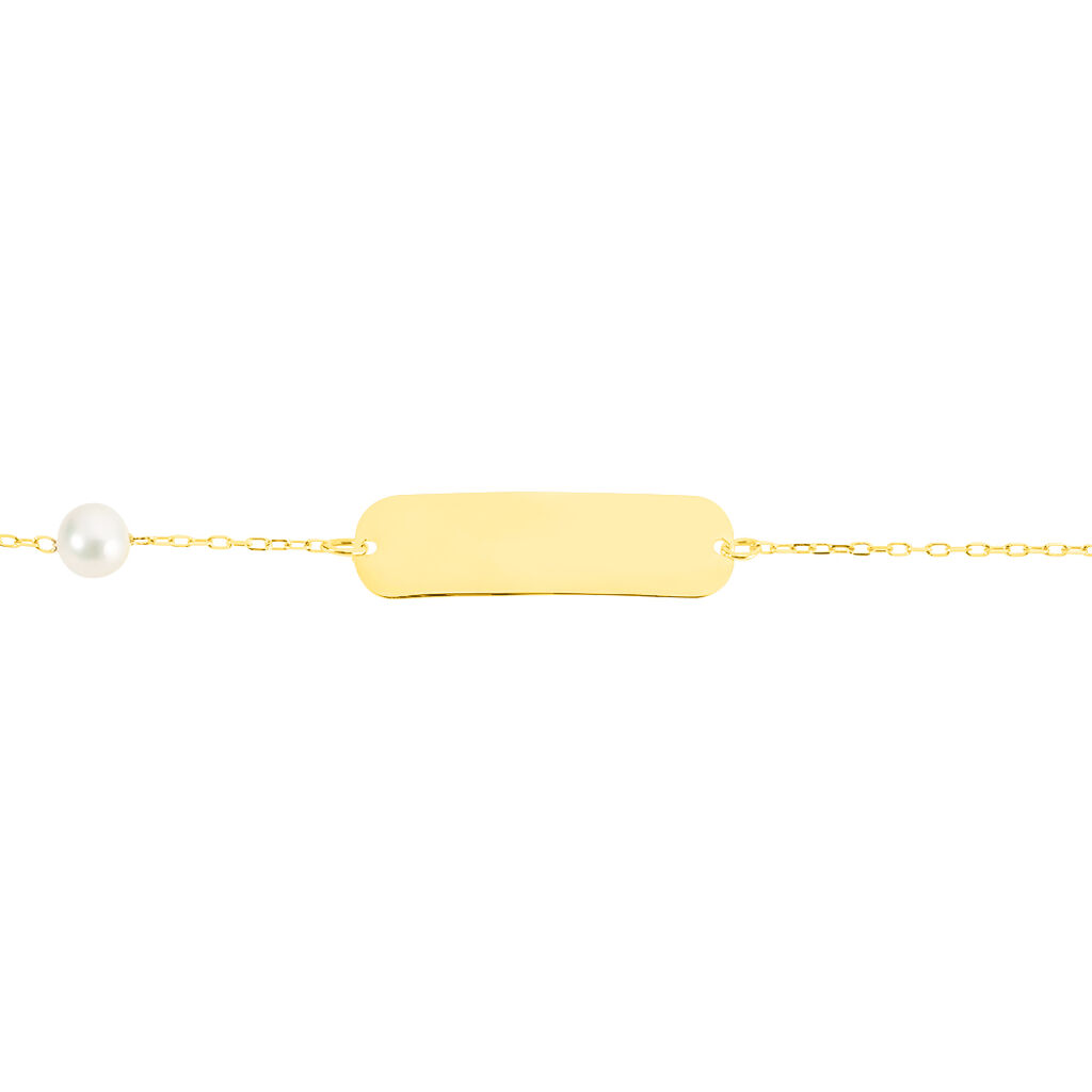 Bracelet Identité Helee Or Jaune Perle De Culture