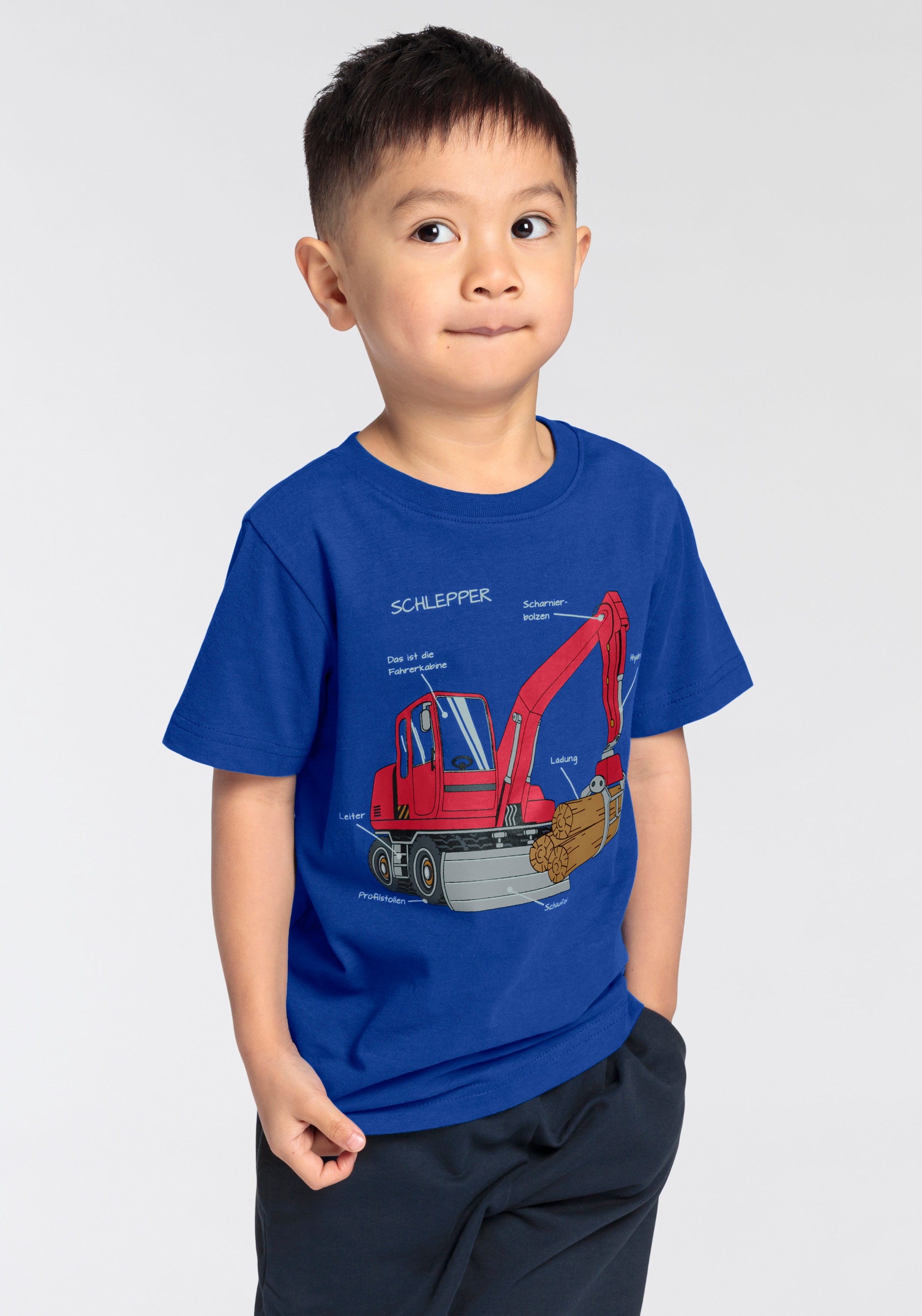 KIDSWORLD T-Shirt »für kleine Jungen«, Kurzarm,  Basic-Passform,  bedruckt mit Statements/Sprüchen