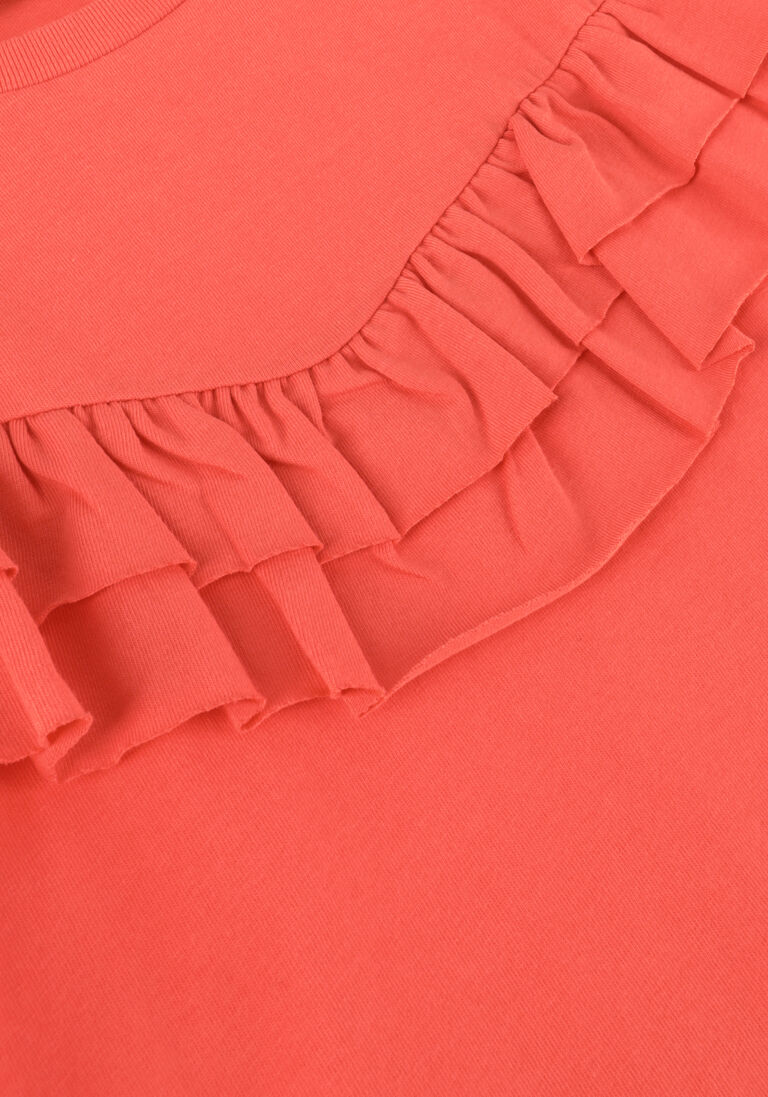 Sproet & Sprout koraal sproet & sprout t-shirt t-shirt ruffle coral