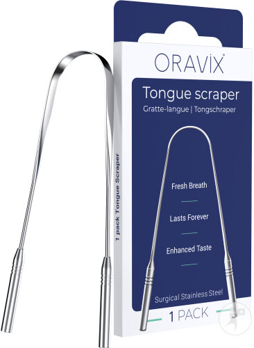 Oravix Gratte-Langue U En Acier Inoxydable 1 Pièce