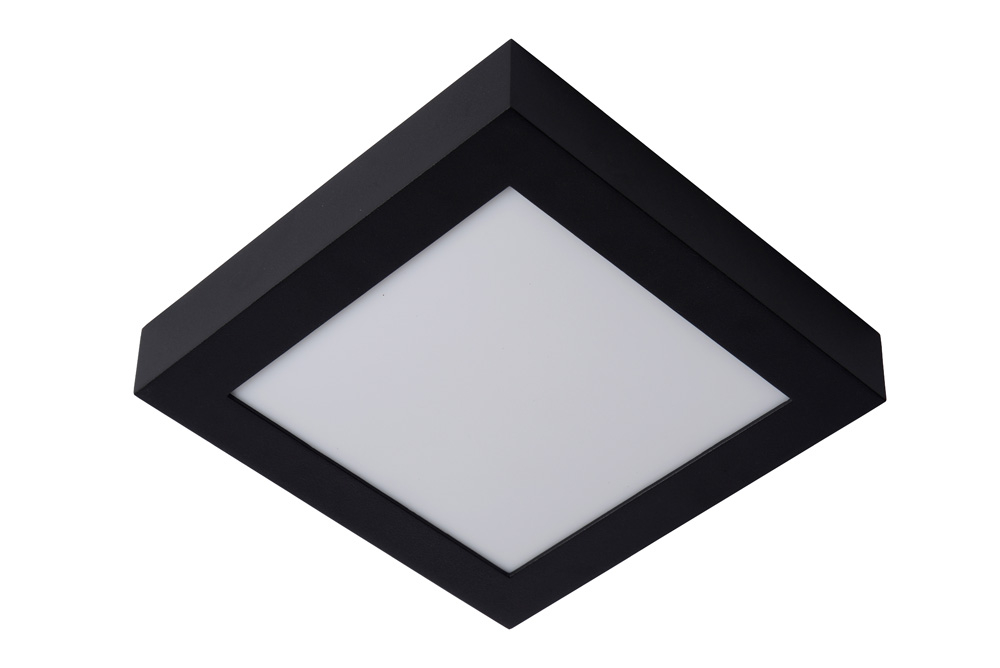 Lucide Brice vierkante plafondlamp 22cm 20W zwart