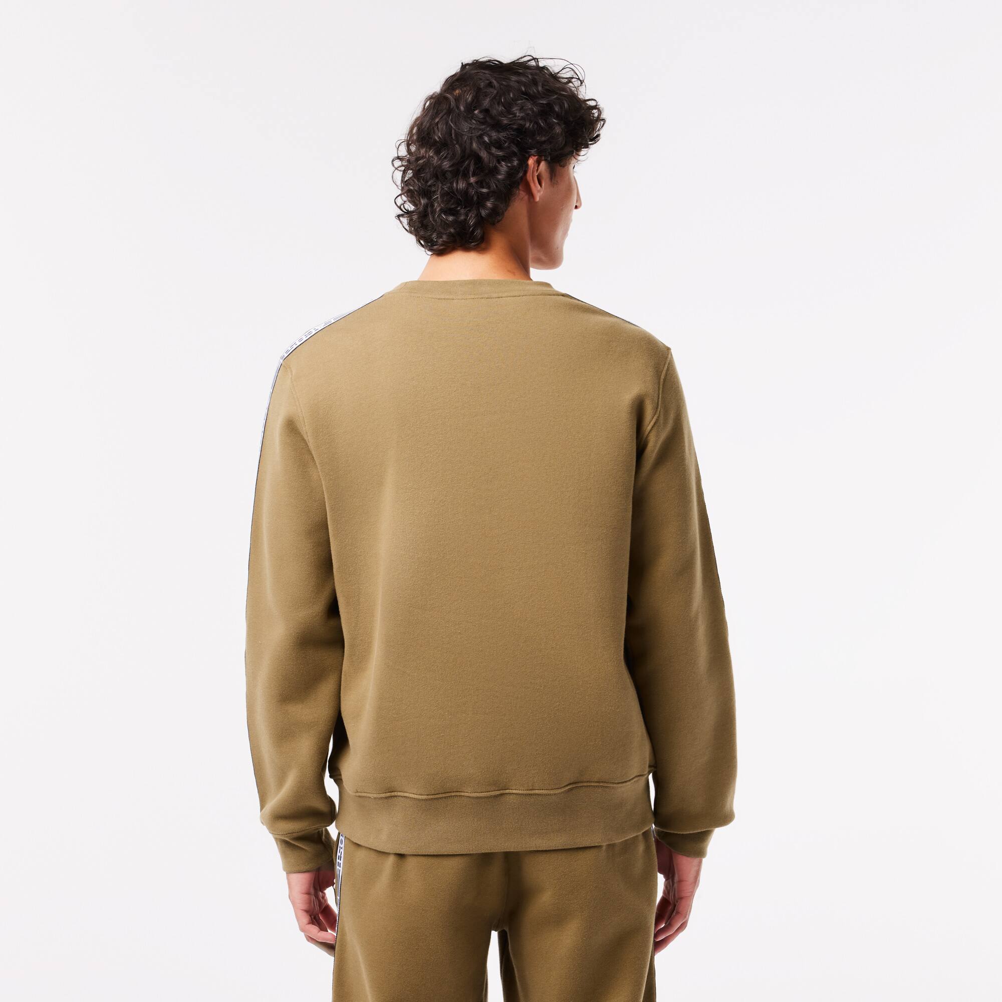 Herren Jogger-Sweatshirt aus Flanell mit Logostreifen Sweatshirts - Braun - Lacoste - Herren