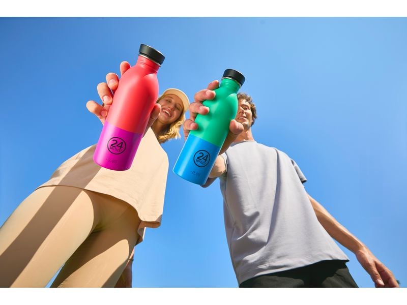 24Bottles Trinkflasche Urban 500 ml, Wave Trinkflasche aus rostfreiem Edelstahl
