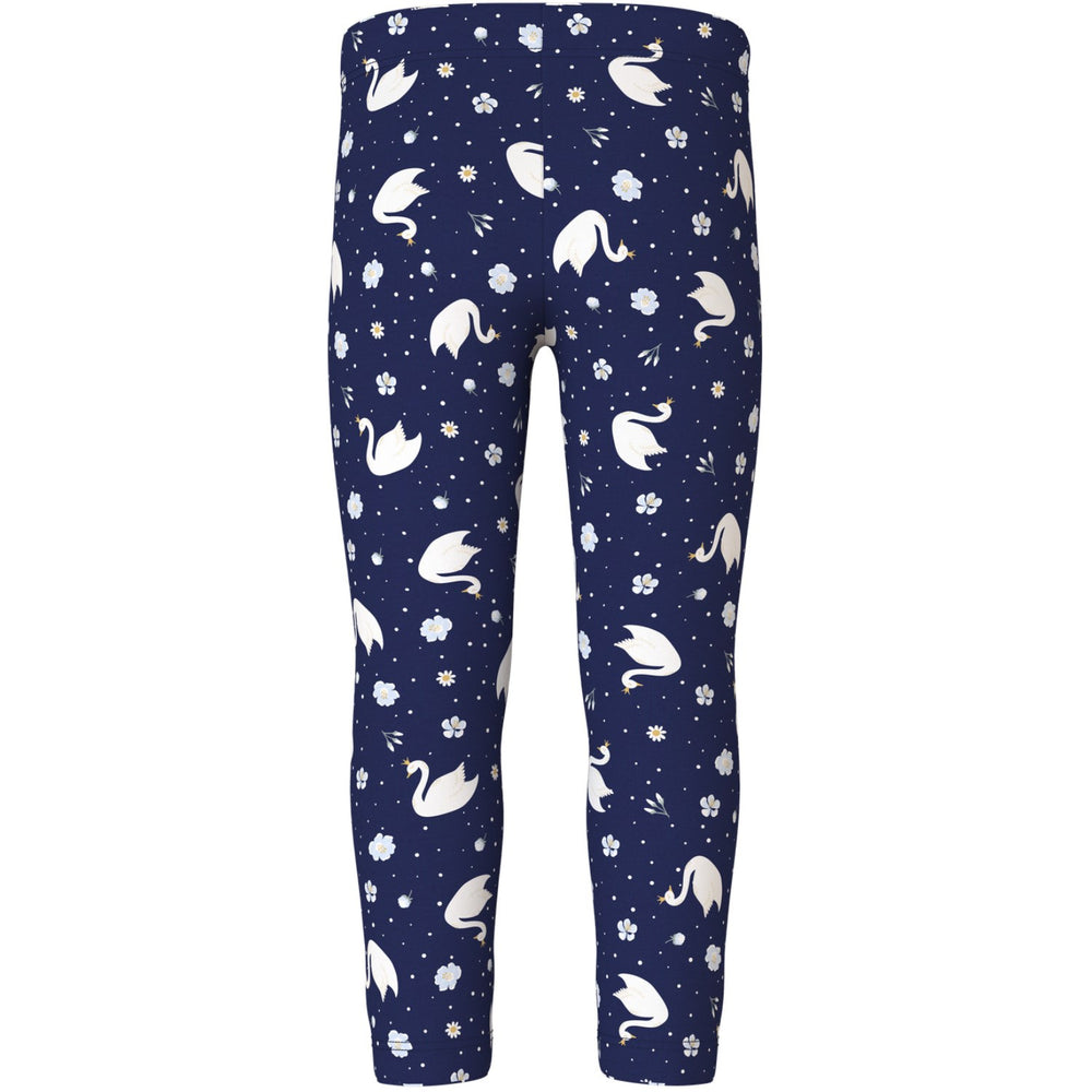 Køb Name It Beacon Blue Swans Nmfdavina Aop Swe Leggings Bru
