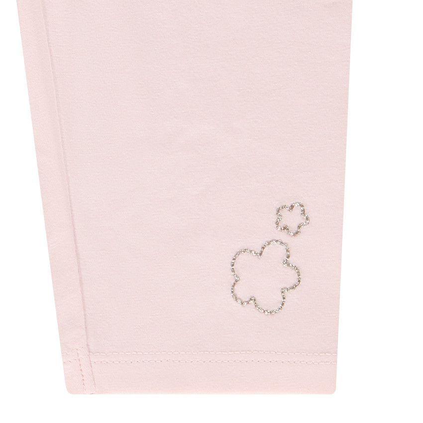 Ensemble en jersey tunique brodée + caleçon pour bébé fille - Ecru