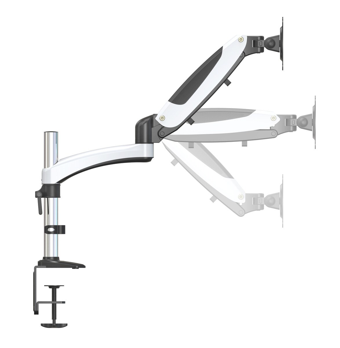 ERGOLEBEN GS130TK 1 Monitor Tischhalterung mit Verlängerung | 15-32 Zoll | Gasdruckfeder | höhenverstellbare | drehbar schwenkbar neigbar | VESA 75/100 | bis 8kg Monitor
