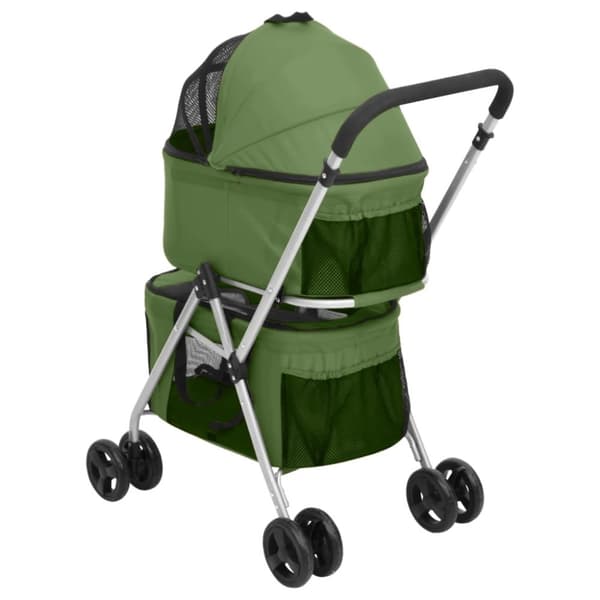vidaXL Hundevogn 2-lags sammenleggbar grønn 83x48x97 cm oxford-stoff