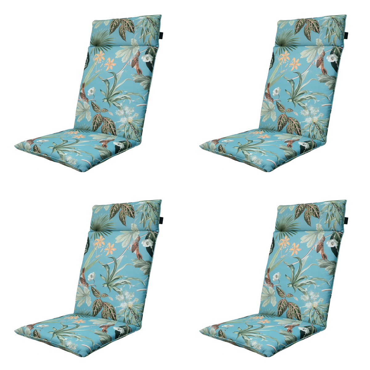 Madison Grasse aqua Tuinstoelkussen - Set van 4