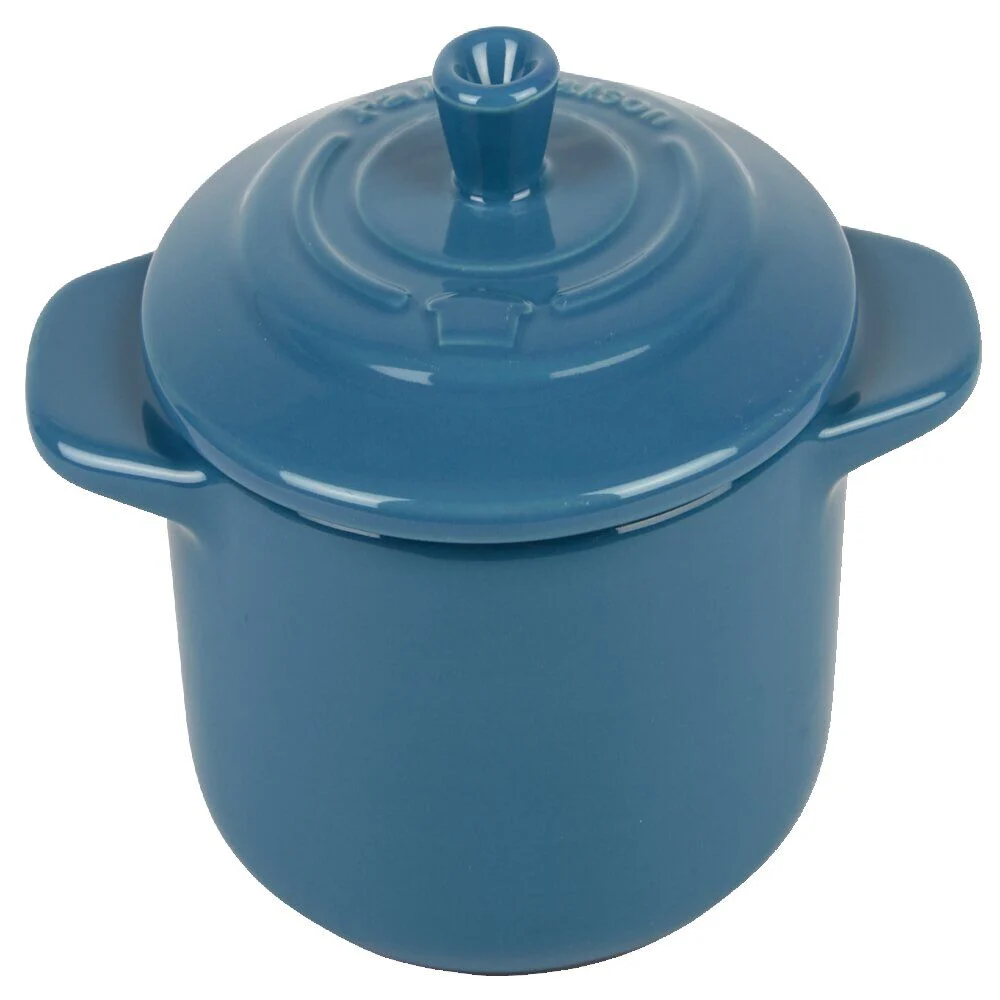 Mini cocotte ronde bleu canard