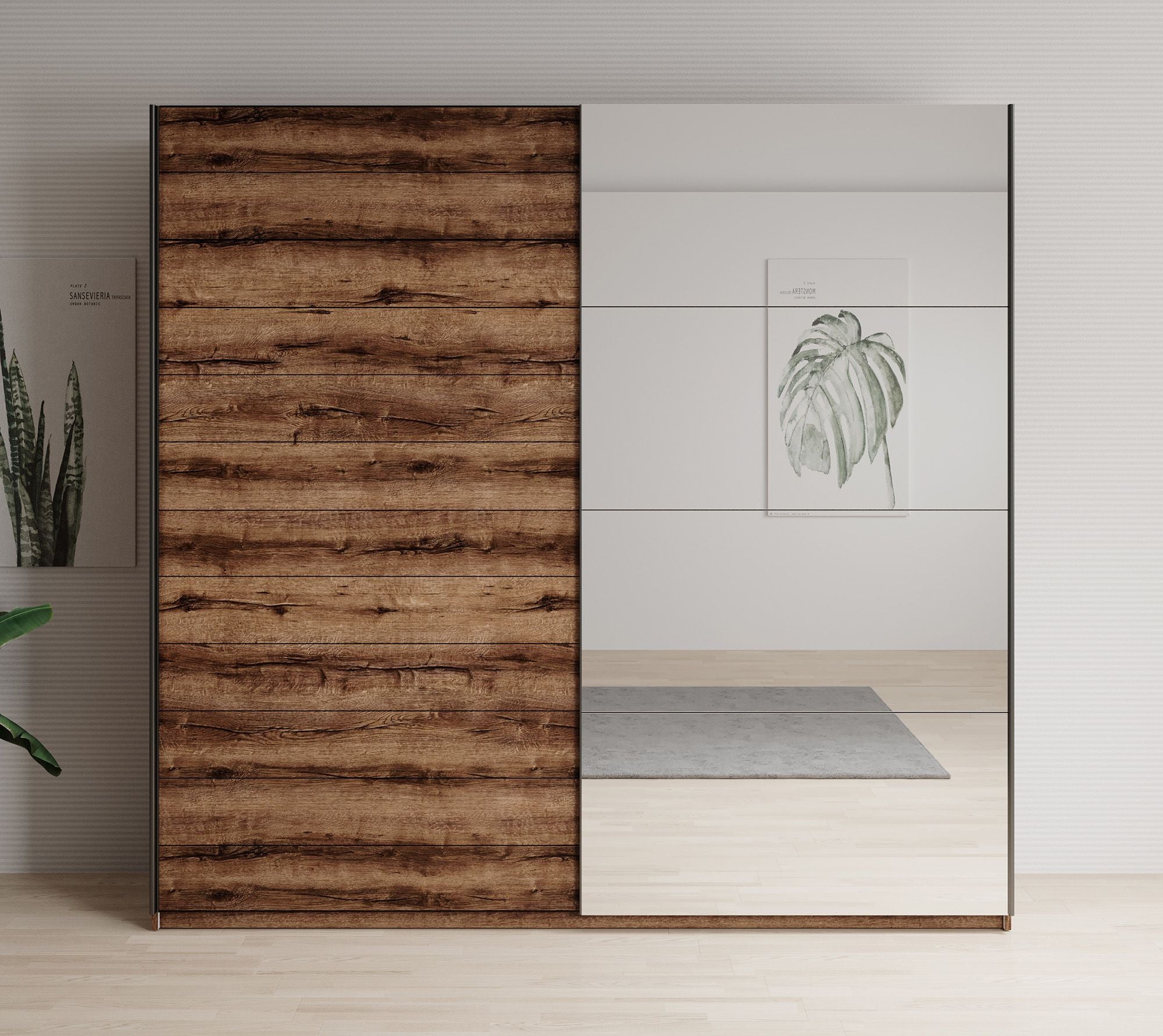 Brown 2 - Slaapkamer - Zwart - Eiken 180 - Groot