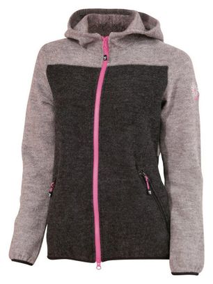 Ivanhoe cardigan Zoya Hood FZ avec capuche pour femme en laine-Gris