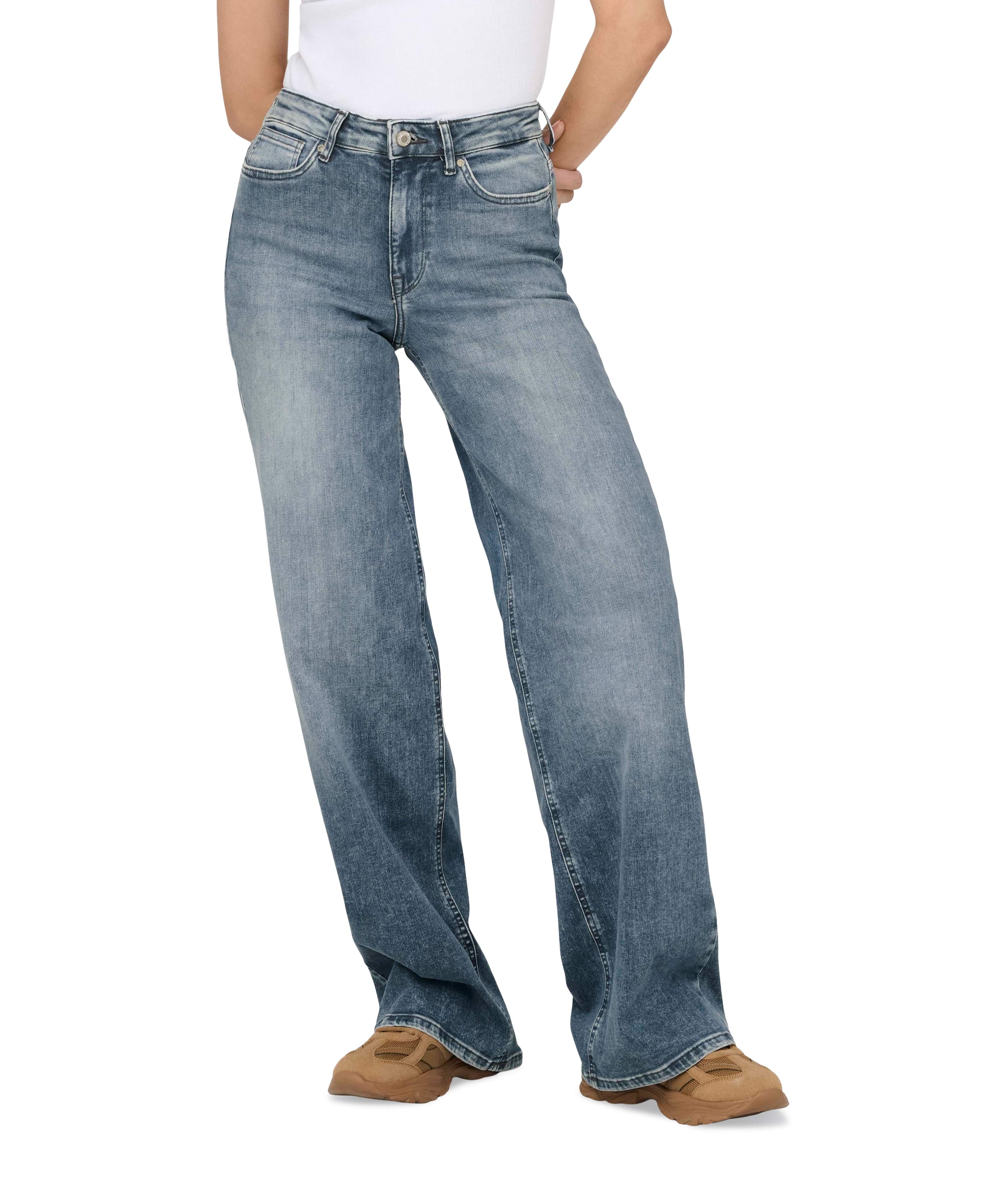 Only ONLMADISON BLUSH HW WIDE REA570 dames jeans blauw