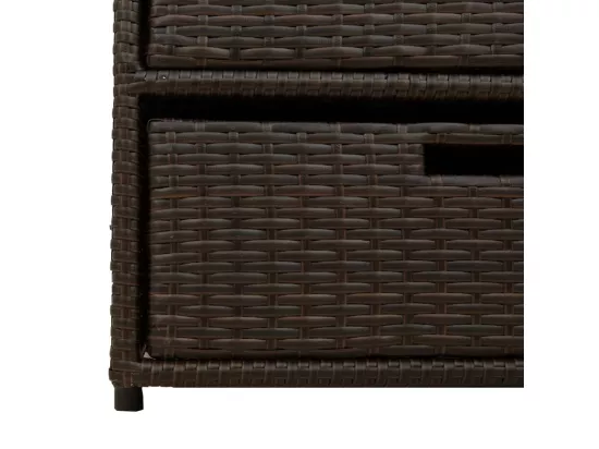 Armoire de rangement de jardin marron 55x59x69cm résine tressée