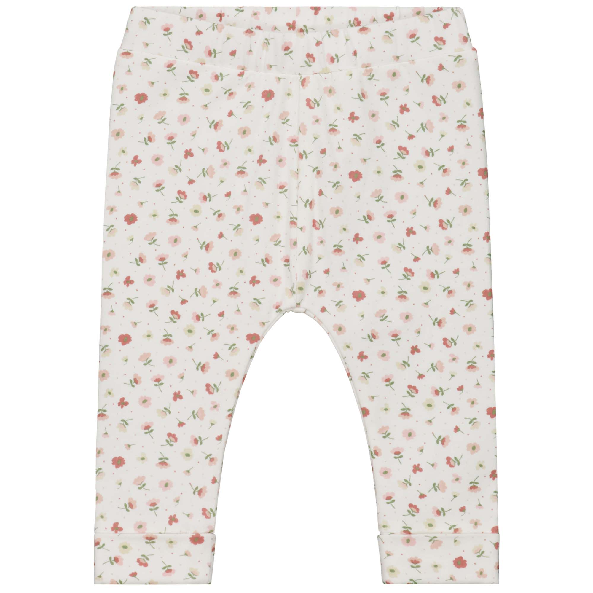 Prénatal newborn broek  bloemen roze
