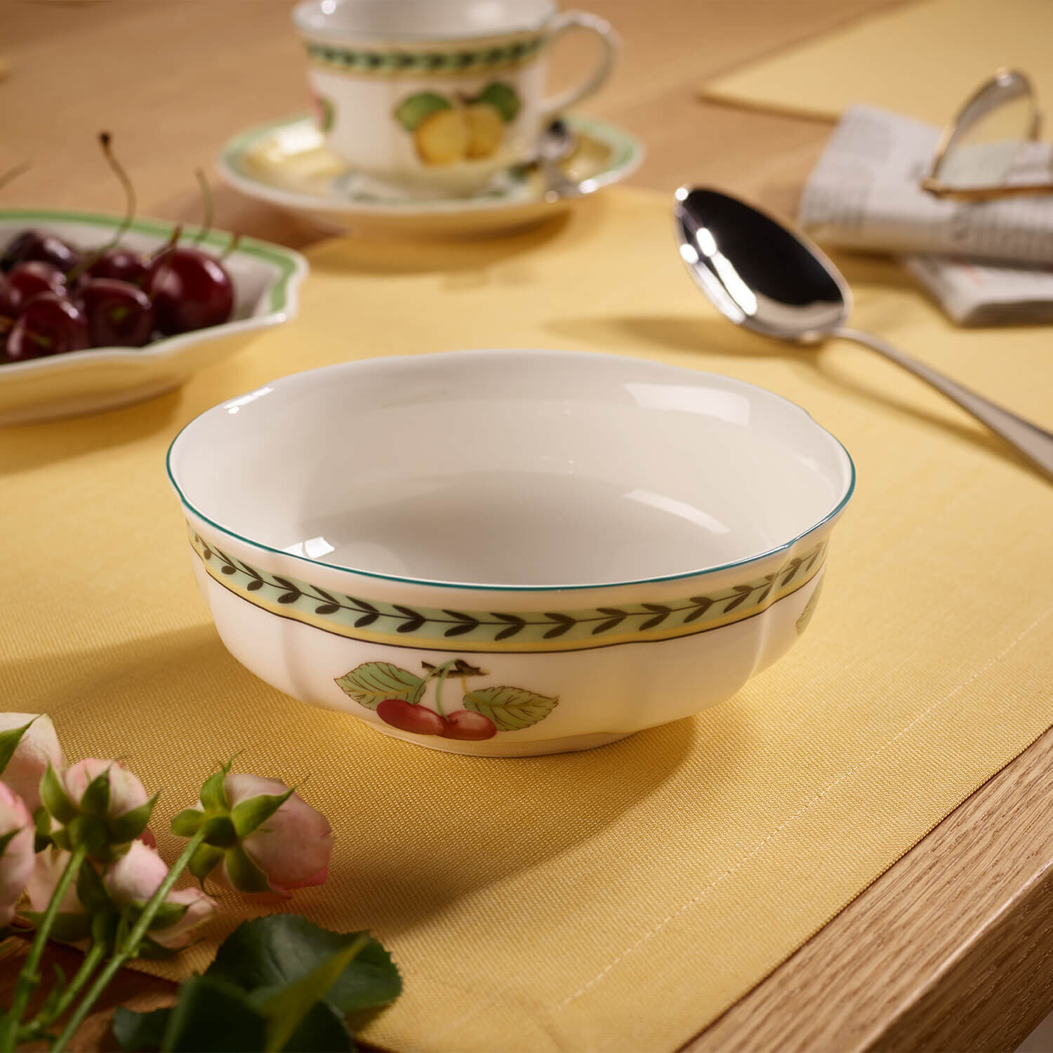 French Garden Dessert bowl Multi-colored, 11.9 oz, Premium Porcelain