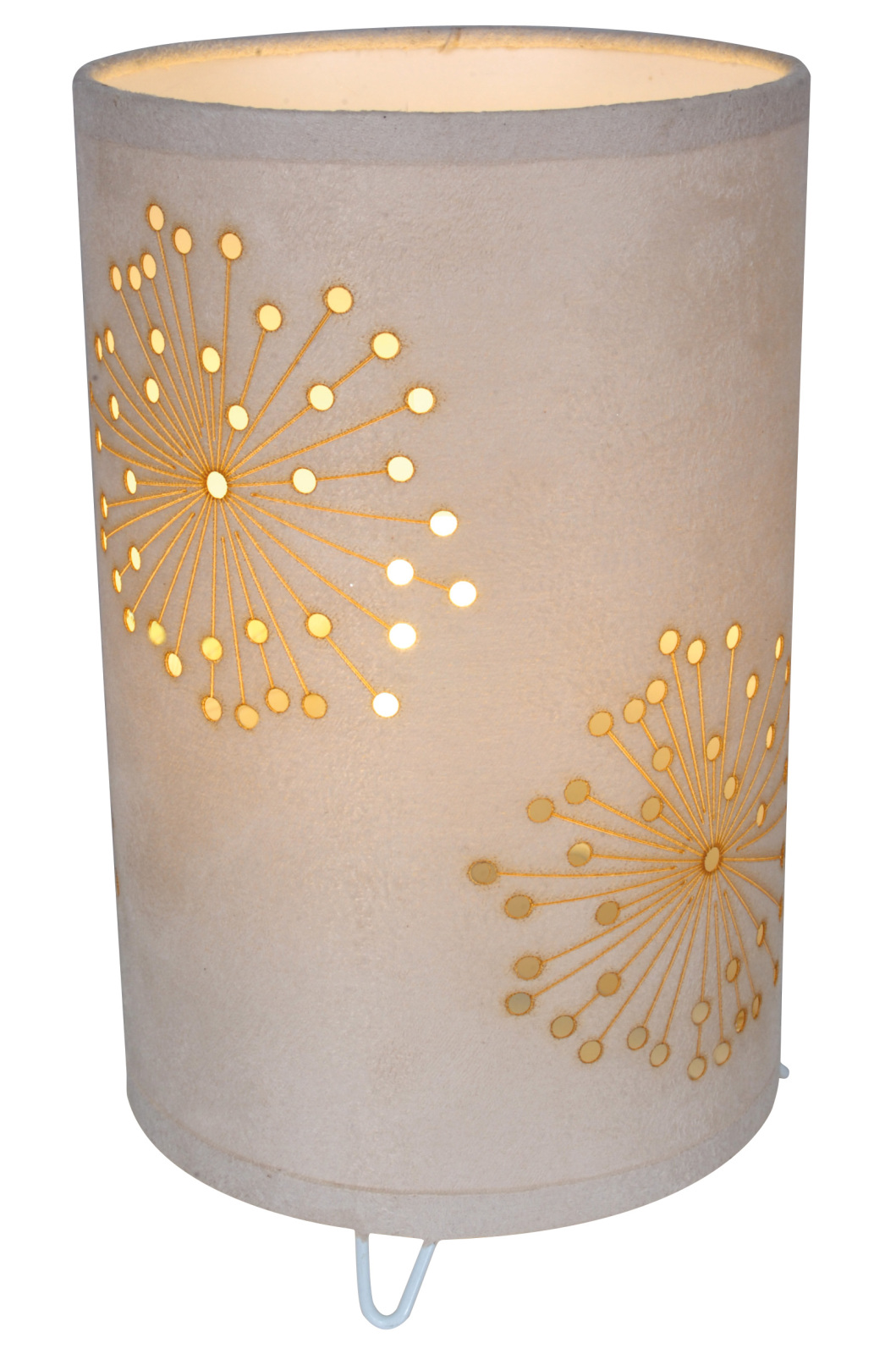 Stoff-Tischleuchte DANDELION - creme - 25 cm hoch