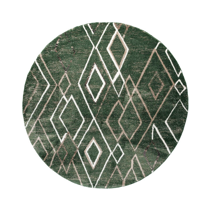 Berber vloerkleed rond - Blend Diamond Groen