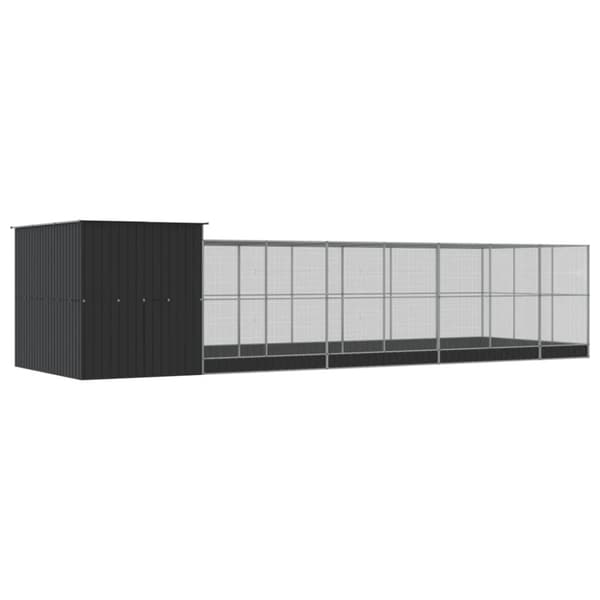 vidaXL Voliere med forlengelse sølv 911x303x216 cm stål