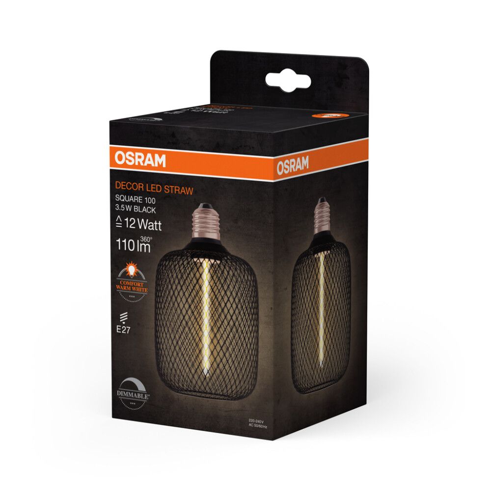 LYSPÆRE OSRAM LED STRAW SQUARE E27 3,5W
