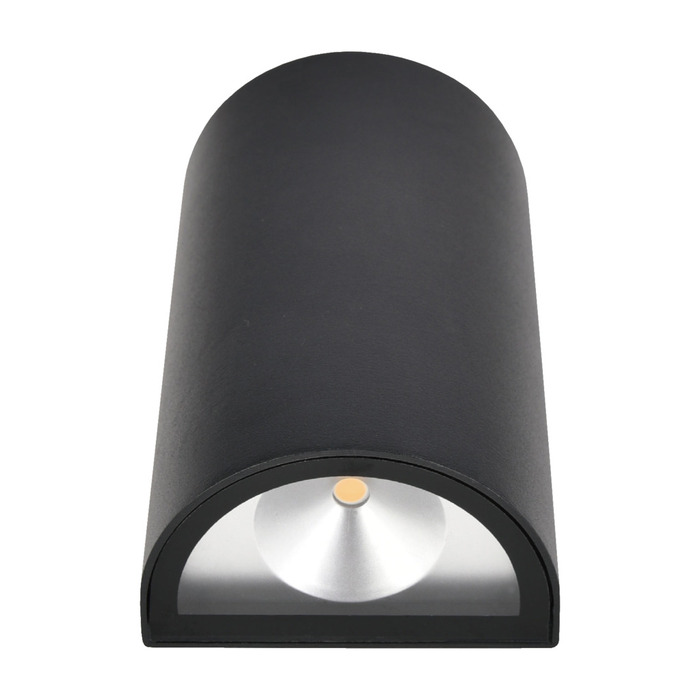 Udendørs væglampe LED aluminium/glas sort