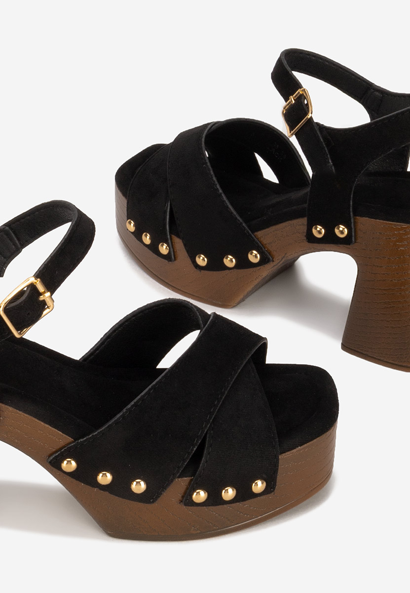Sandales à talon épais noires Radiana