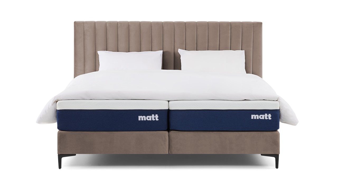 Matt Sleeps Boxspring Velvet stroken met matras Matt beige