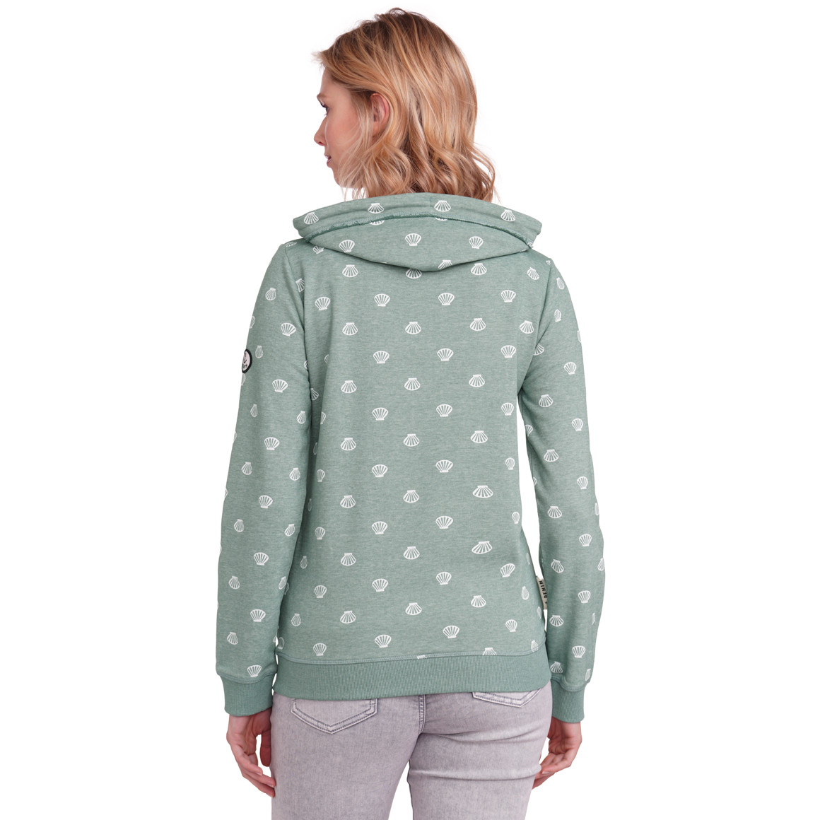 Gina Damen Hoodie mit Allover-Muster hellgrün