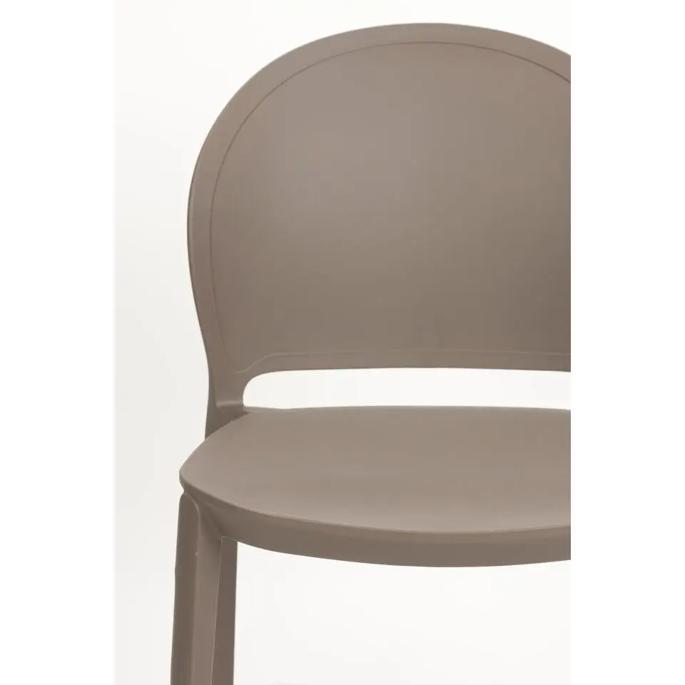 Housecraft Sjoerd Tuinstoelen/ Eetkamerstoelen Kunststof Grijs - Set van 4