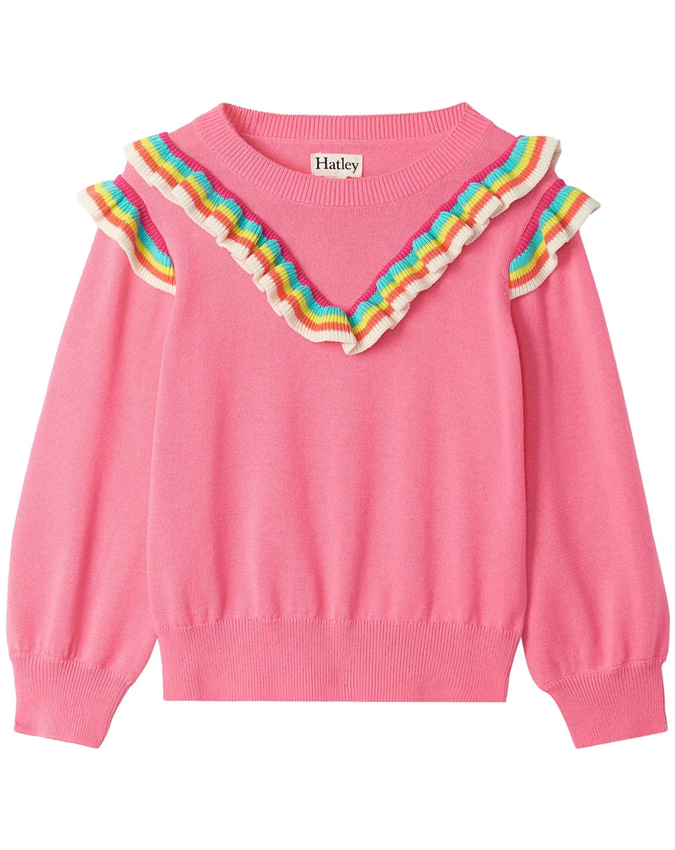 Sweatshirt RAINBOW RUFFLE in pink