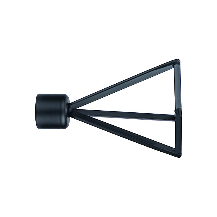 Embout triangle pour barre à rideau en fil fer GoodHome 19 mm Araxos noir
