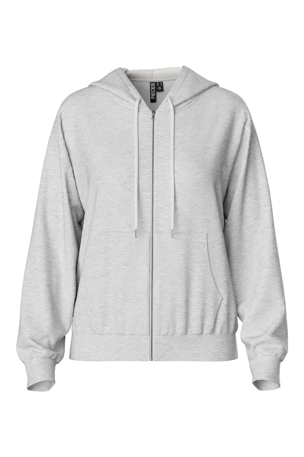 Pieces Pcchilli Ls Zip Hoodie 4265112 light grey melange