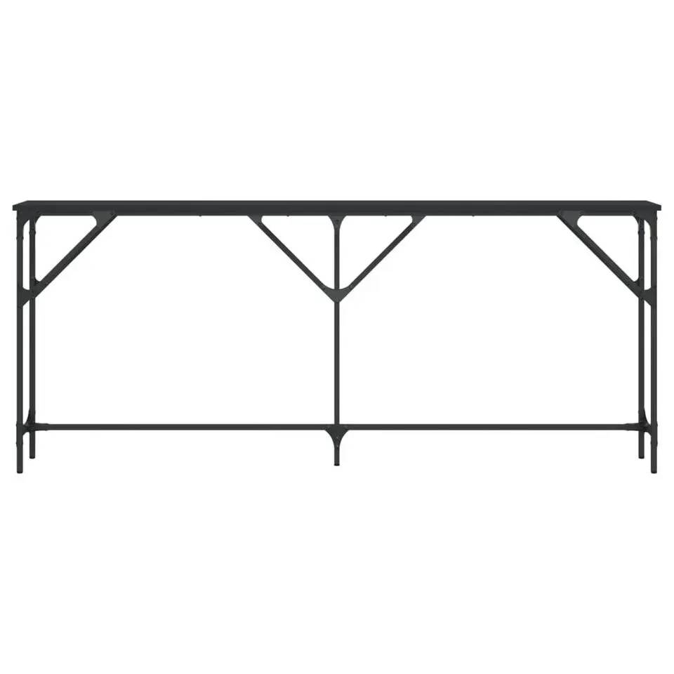 vidaXL - Consoletafel - Zwart - Bewerkt hout - 180x23x75 cm