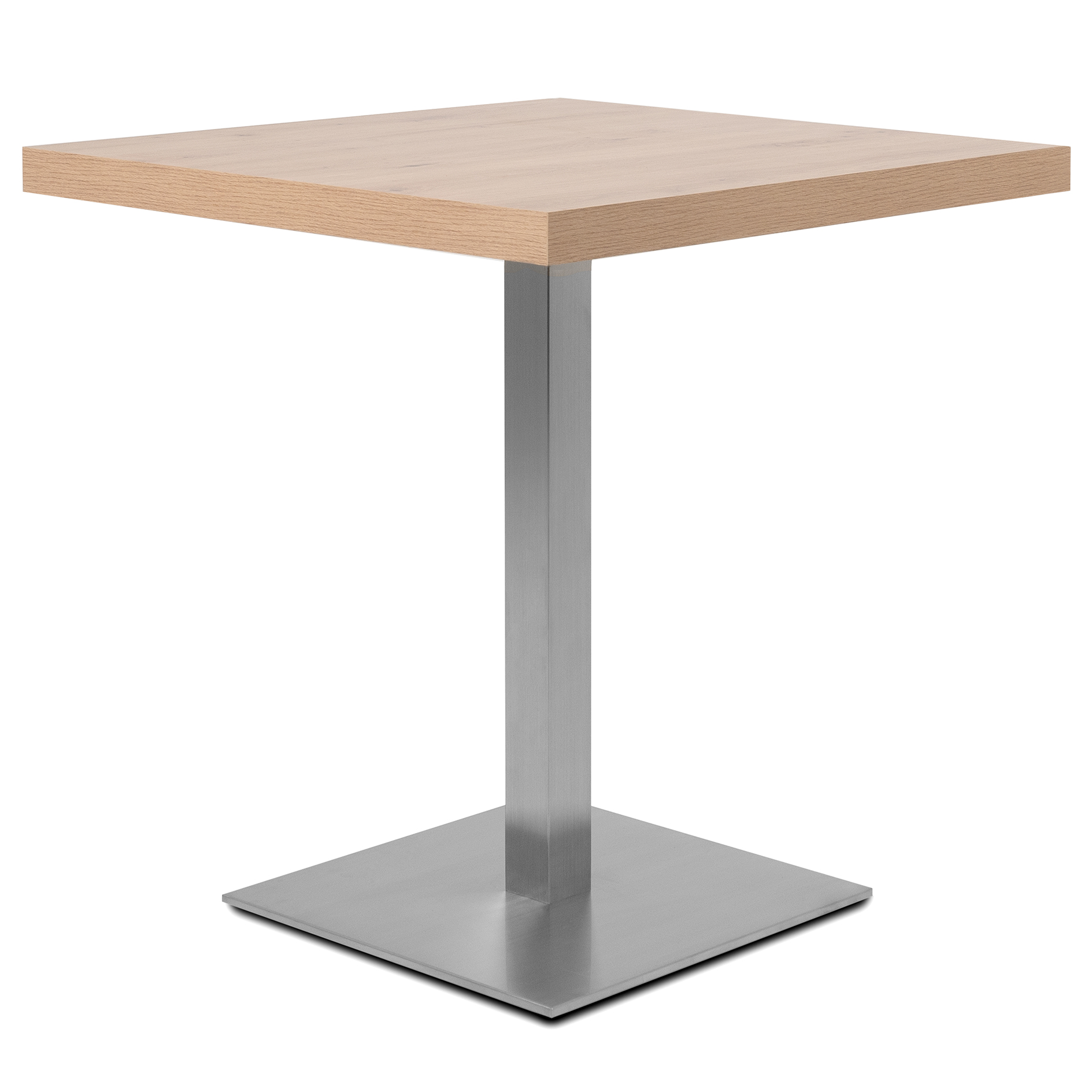 Bartisch QUADRATO - Artisan Eiche - Edelstahl - Säulengestell